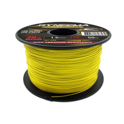 Dyneema Ultimate jaune Epsealon 1.5 mm � bobine 50 m r�sistance 220 DAN