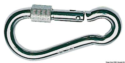 Mousqueton INOX Pompier 80mm avec bague de fermeture � vis