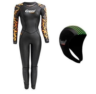  PACK Cressi KUWAE 2mm FEMME + Cagoule CRESSI 2 mm 
